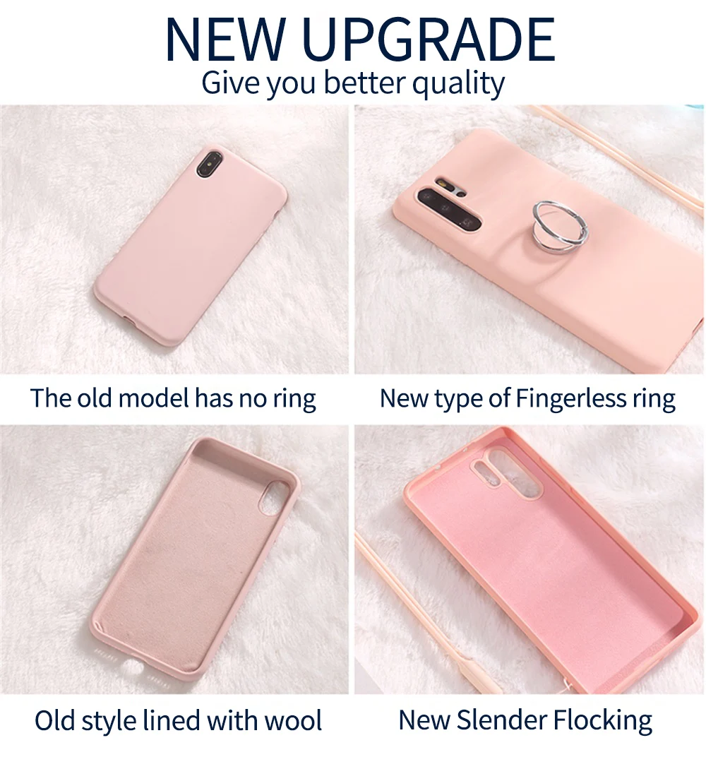 Жидкий силиконовый держатель кольцо Чехлы для SamSung Galaxy S8 S9 S10 плюс S10E Note 9 A7 A10 A20 A30 A40 A50 A70 Стенд кожаный чехол