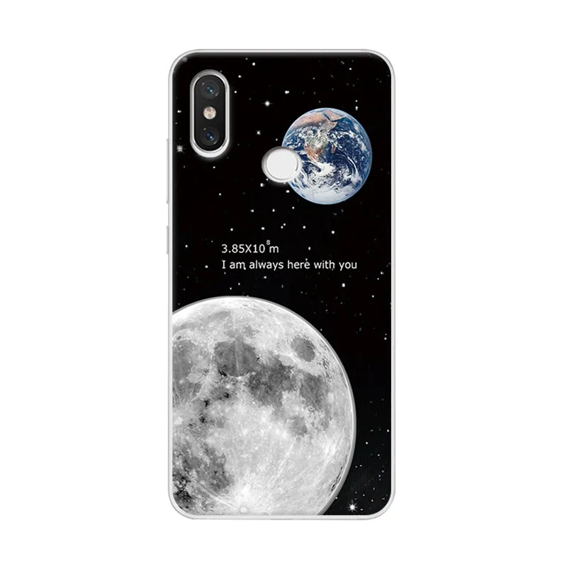 YOUVEI пара чехол для телефона Xiomi Redmi Note 5 Pro нарисованная земля луна Мягкий
