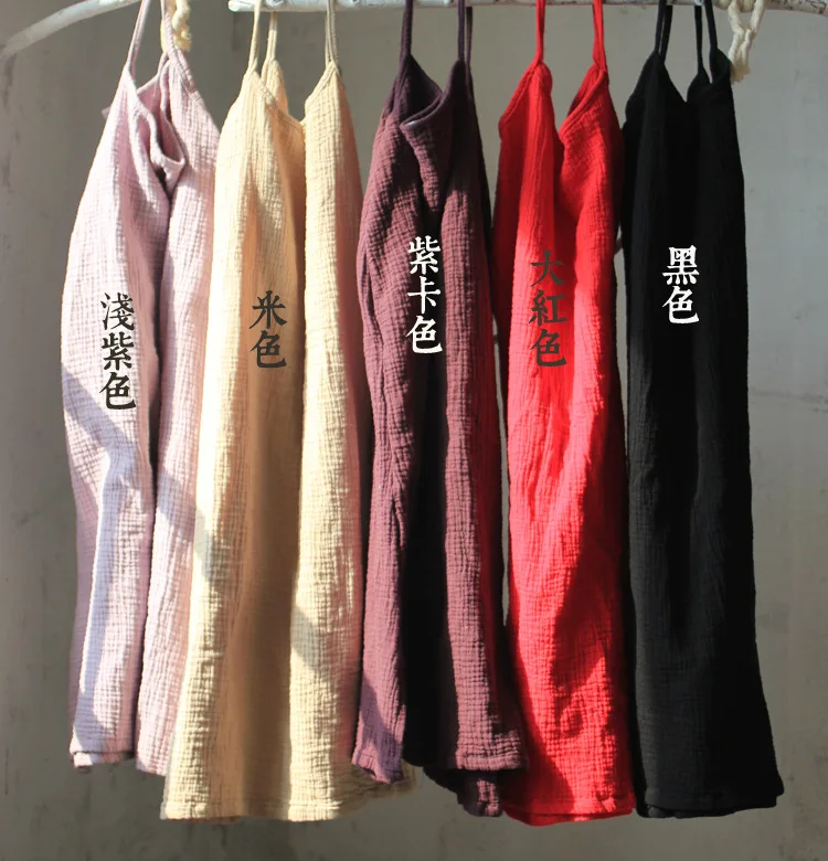 Летнее женское платье 2020 двойное хлопковое удобное однотонное без рукавов