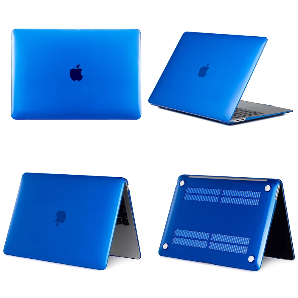 Жесткий Чехол для ноутбука Macbook New Air 13 A1932, Air 13 A1466 A1369 Pro retina 11 12 13 15 13,3 Сенсорная панель+ чехол для клавиатуры - Цвет: Navy Blue