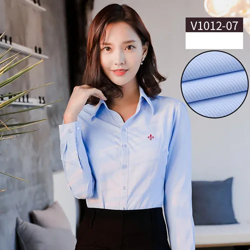 Dudalina кофточка Blusa Roupas Camisa Feminina Manga Longa рубашка длинный рукав вышивка формальный Топ элегантная женская рубашка - Цвет: XSF-V1012-7BLUE-CX