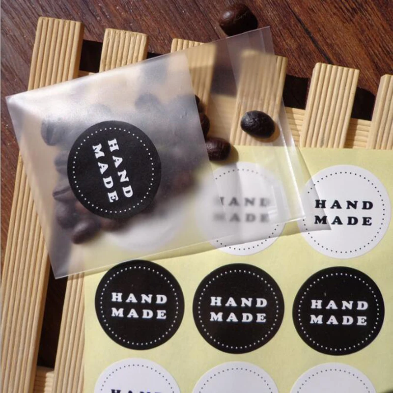 

120pcs /10 Sheets Black And White Round Label Hand Made Sealing Stickers Baking Packaging Biscuit Bags Decorative Seal Stickers