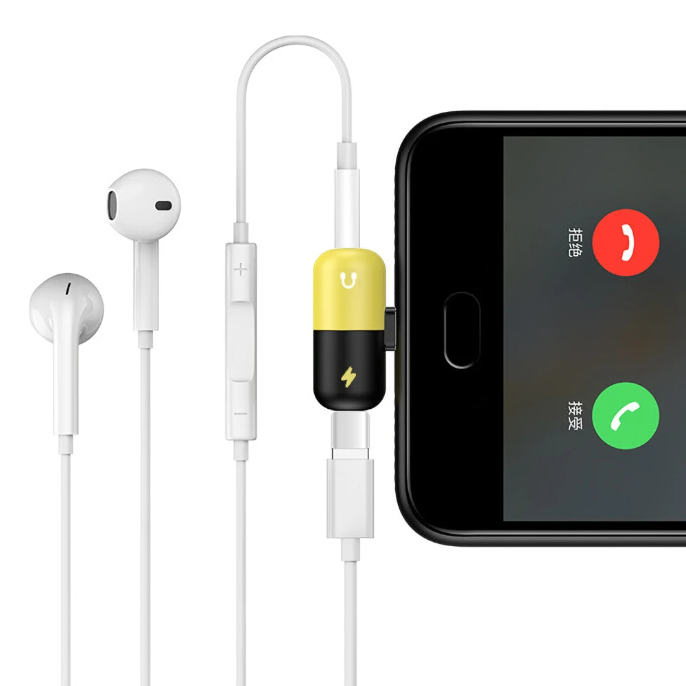 Новинка симпатичный адаптер для наушников USB Type-C с разъемом 3 5 мм зарядное