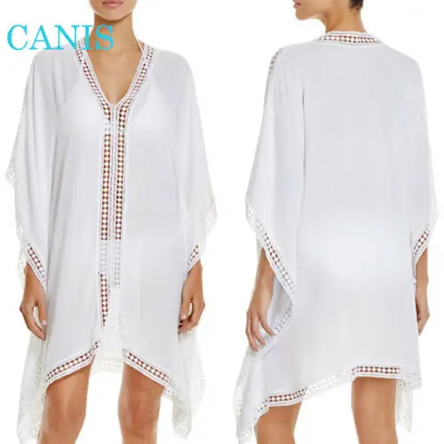 

Sexy Women Bikini Swimwear Cover Up Boho Lace Chiffon Beach Dress Mini Dress