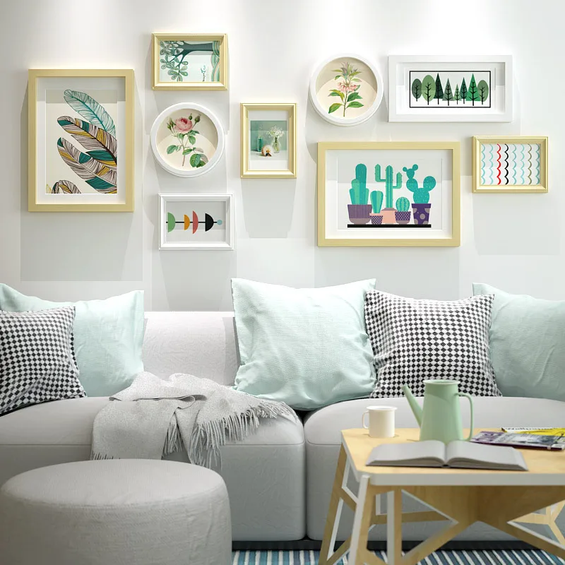 9 шт. белые фоторамки для дома гостиной/столовой Настенный декор современные