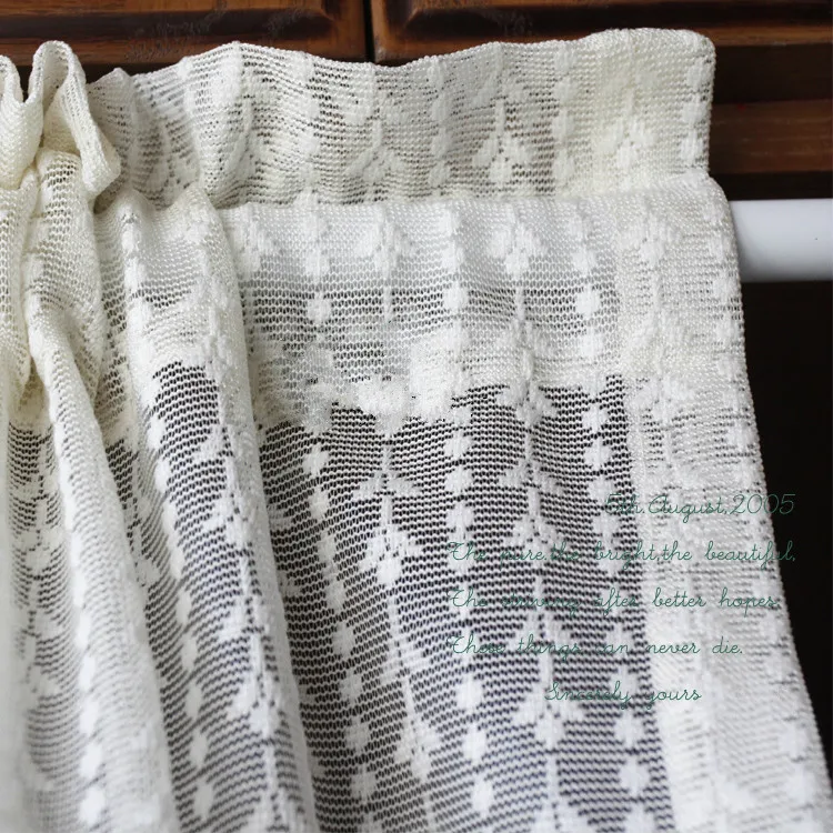 Тюлевые шторы DUNXDECO винтажные полосатые цветочные зеленые границы тонкие