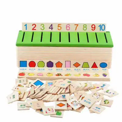 

Montessori Early Educational Puzzles Toys Children Intelligence Learning Puzzle Wooden Creature 3D Kids Sorting Math Puzzle