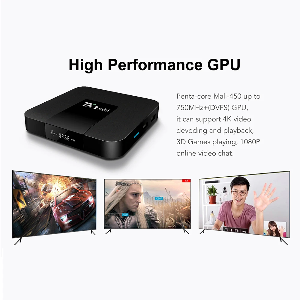 ТВ приставка TX3 Mini на Android 7 1 2 ГБ 16 четырехъядерный Amlogic S905W поддержка 4K 4 ГГц Wi Fi