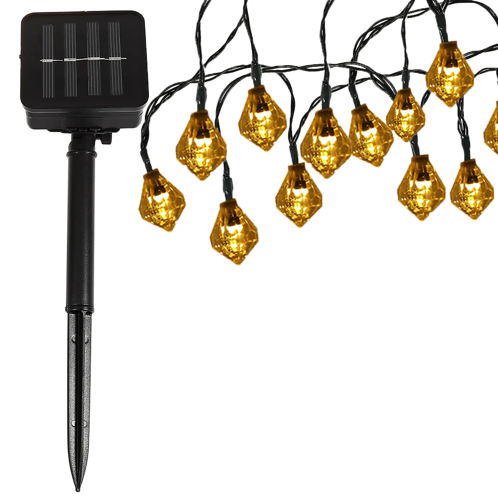 Новинка 2017 Солнечная Алмазная струнная лампа 20 светодиодов домашний двор