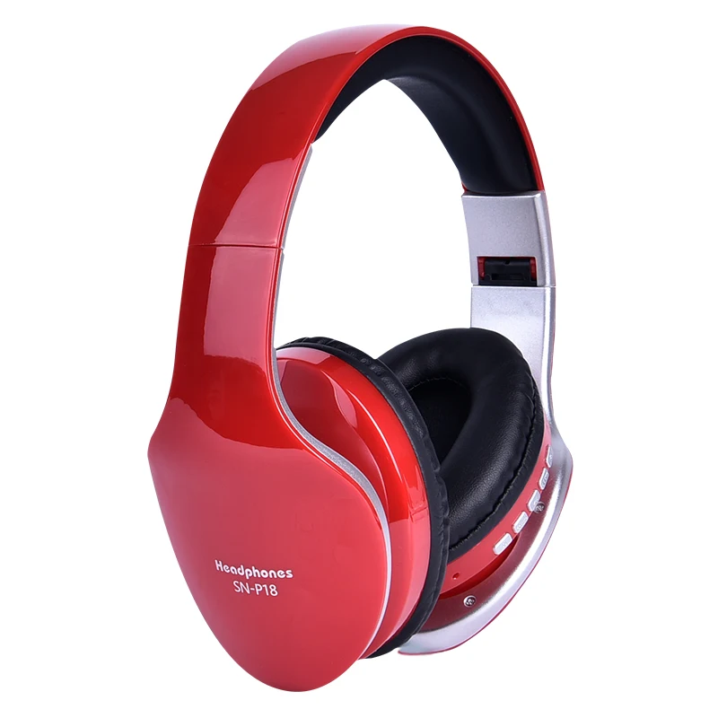 Red Беспроводные наушники, Bluetooth гарнитура, Складные стерео наушники, игровые наушники с микрофоном для ПК, мобильного телефона, Mp3 - Цвет: Red