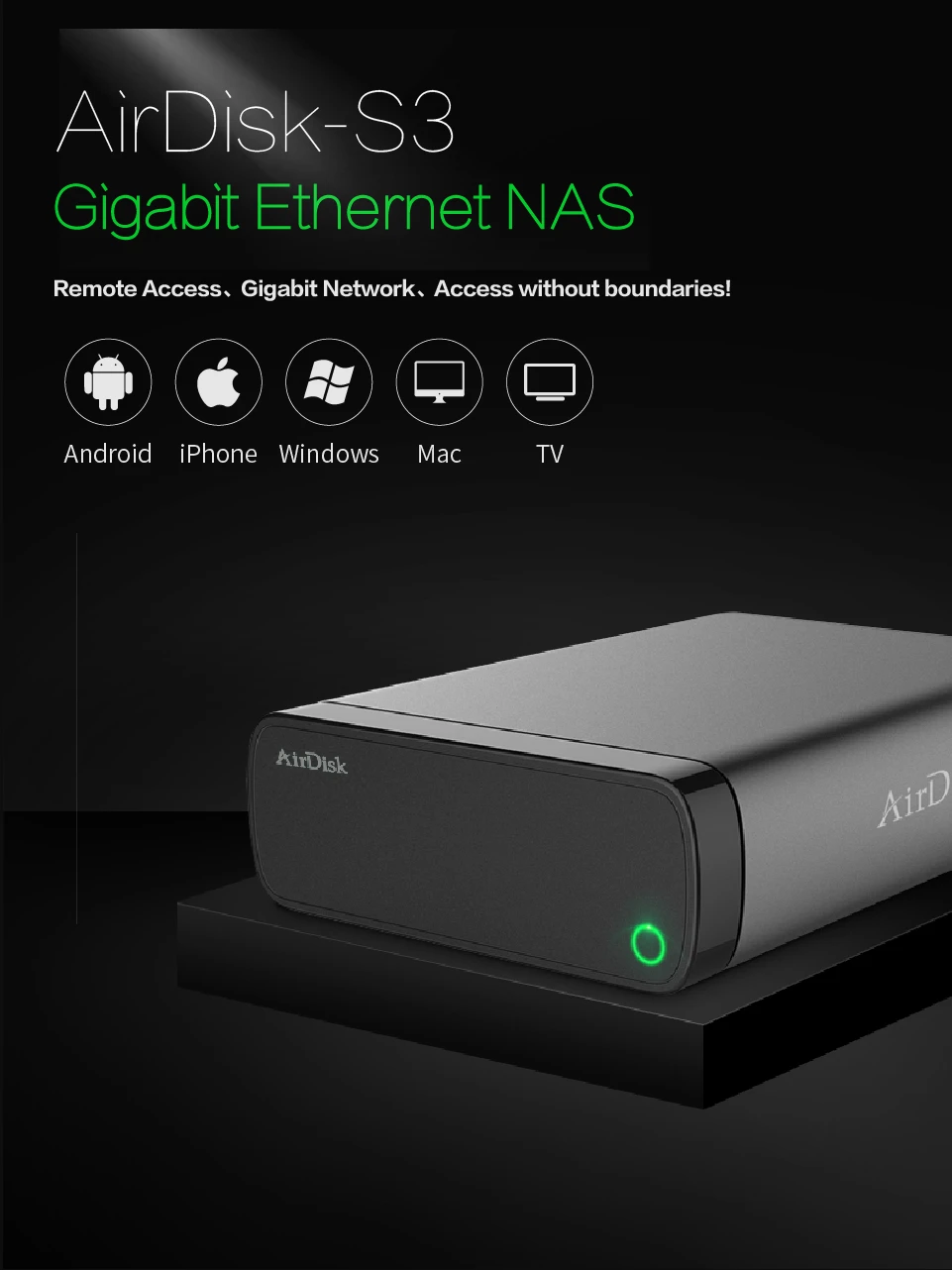 Airdisk S3 NAS мобильный жесткий диск USB3.0 семейный умный сетевой облачный накопитель удаленно мобильный жесткий диск