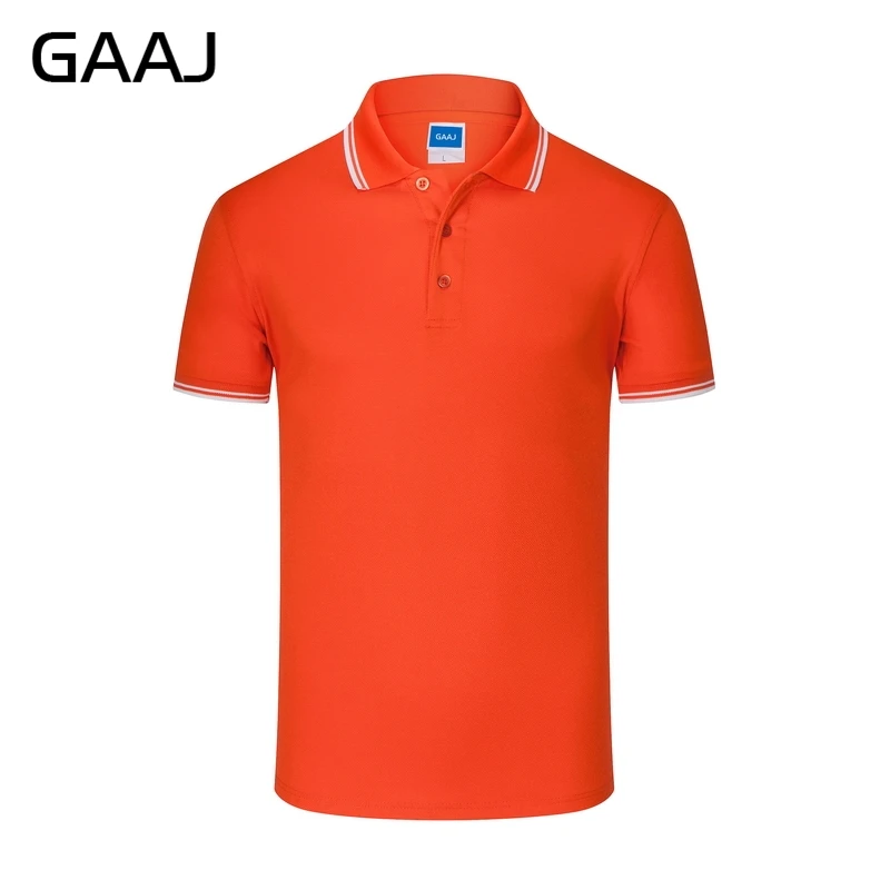 Orange GAAJ, рубашка поло, мужские Поло, Homme, летняя рубашка, известный американский бренд, хлопковая, короткая, в полоску, Мужская одежда, желтого цвета, размера плюс, 3XL, 4XL - Цвет: Orange