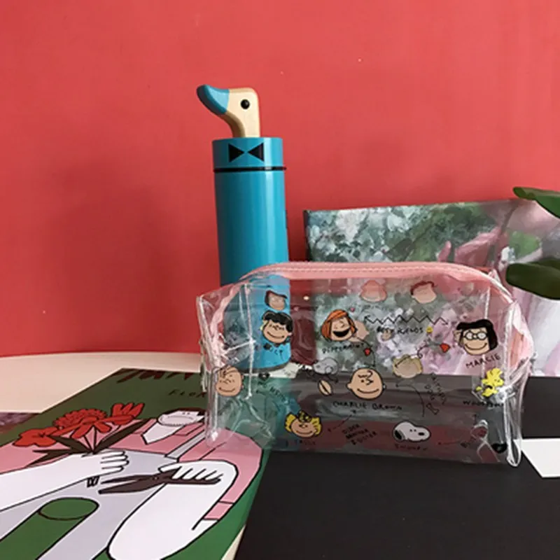 1 Прозрачная женская косметичка с милым рисунком из мультфильма, косметичка из ПВХ на молнии, косметичка для путешествий, органайзер для туалетных принадлежностей, красивый чехол-держатель - Цвет: 1