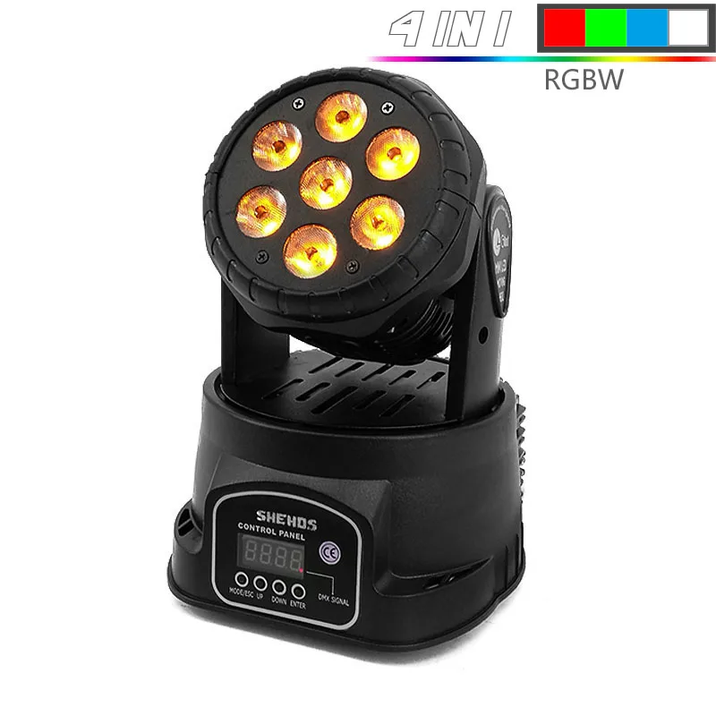 LED Wash 7x12w Black Высококачественный светодиодный мини-светильник с подвижной головкой 7X12 Вт RGBW 4в1 движущиеся головки DMX сценический светильник стробоскоп DJ ночной клуб вечерние концерты - Цвет: LED Wash 7x12w Black