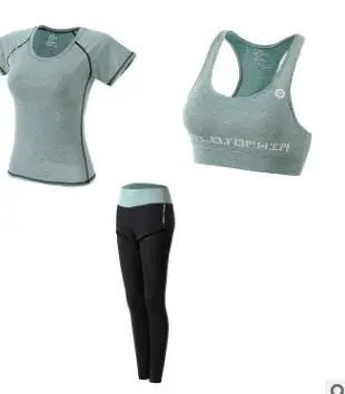 3pcs green Женские комплекты для йоги 5 шт. набор тренировочных спортивных комплектов женская одежда для тренировок для женщин Спортивная одежда для спортзала тренировочная одежда S-3XL - Цвет: 3pcs green