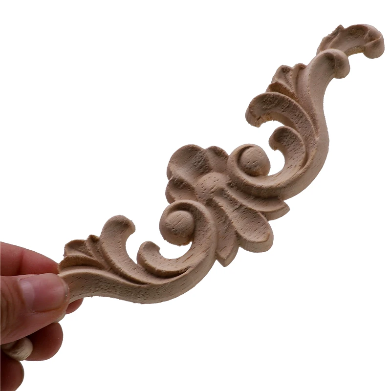 Новое-цельное дерево украшение для дома длинная аппликация шкаф ТВ дверь шкафа