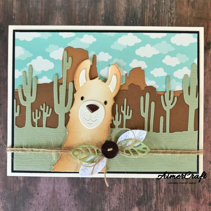 Милые металлические штампы с изображением Альпака для рукоделия карточки бумаги