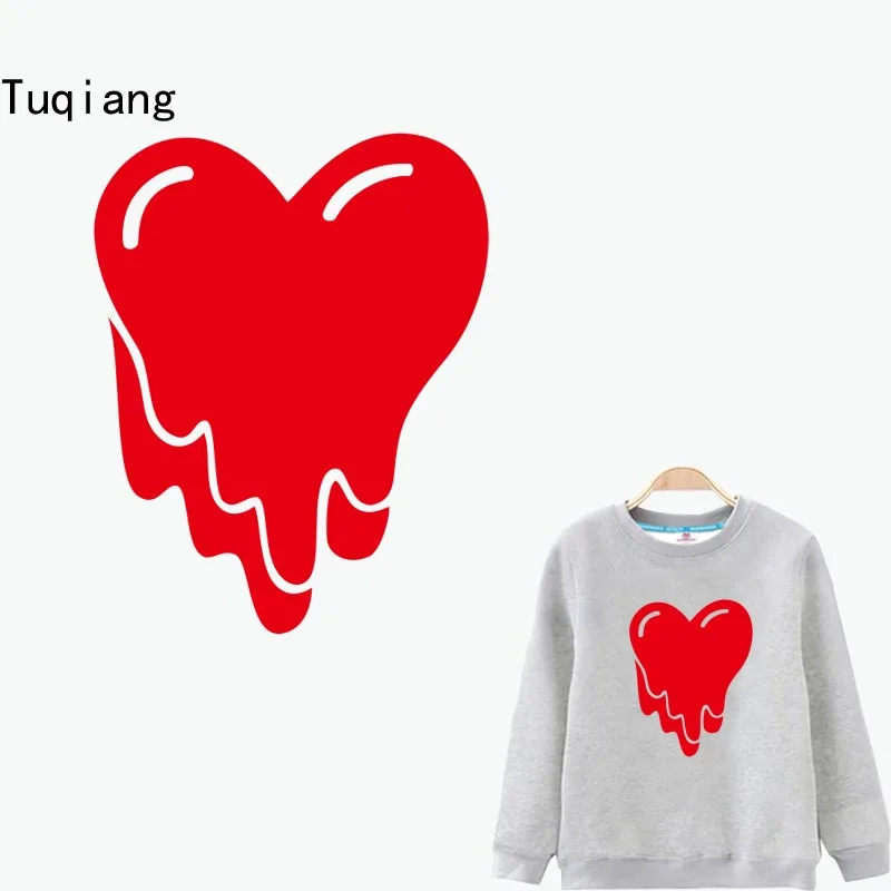 Модные Топленое красное сердце Нашивки для Костюмы футболка свитер патч уровня