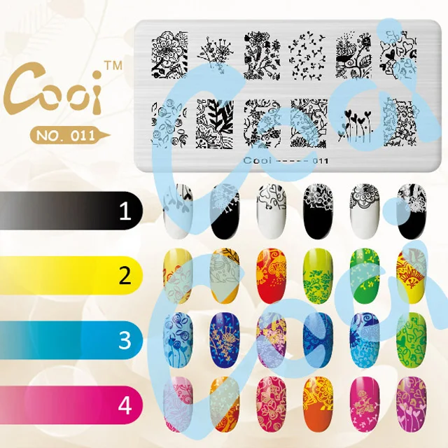 NO.11 Pinpai Nail Stamping Plates Flower Geometric Heart Nature Series Nail Template Stamp Image DIY Nail Designs Manicure Stamp Plate - Цвет: NO.11