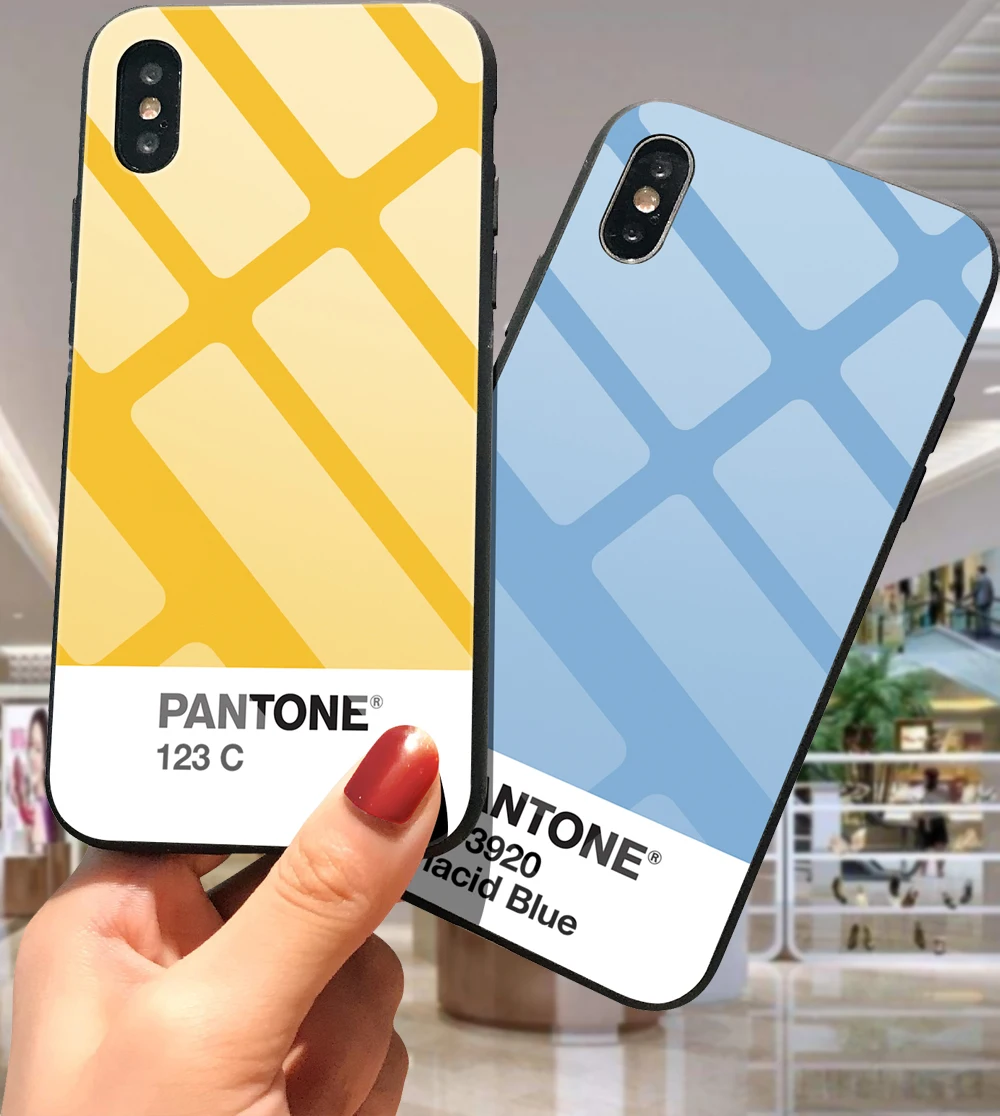 Закаленное стекло индивидуальный чехол для телефона для iPhone 7 XS 11 ProMAX XR 8 6S Plus 5 DIY Pantone для Galaxy S8 9 10 E Note 8 9 10 Plus