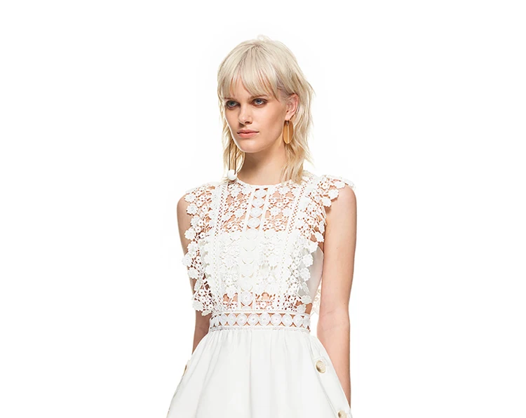 Новая Мода 2017 дизайнерское летнее платье женское кружевное без рукавов с