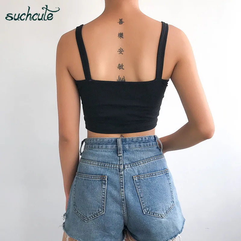 SUCHCUTE женская футболка с металлическим принтом, короткий топ, лето, уличная одежда, готика, Харадзюку, Повседневный корейский стиль, женские темы