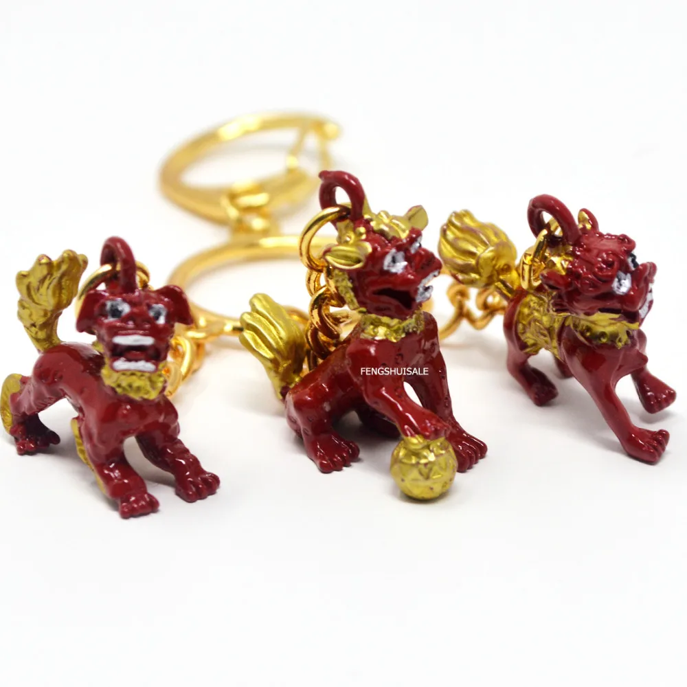 НОВЫЙ фэн шуй брелок с тремя львами W Fengshuisale красный браслет лентой W3363|bracelet