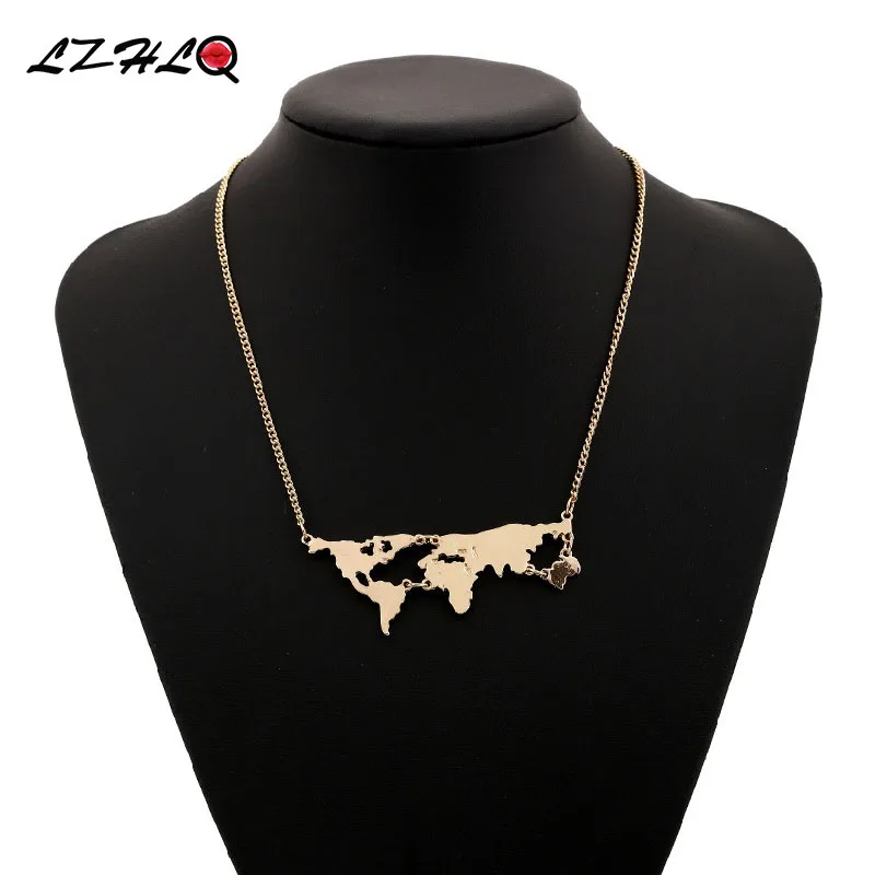 Ожерелья LZHLQ с подвесками в виде глобуса и карты мира 4 цвета|necklace world|world necklacenecklace