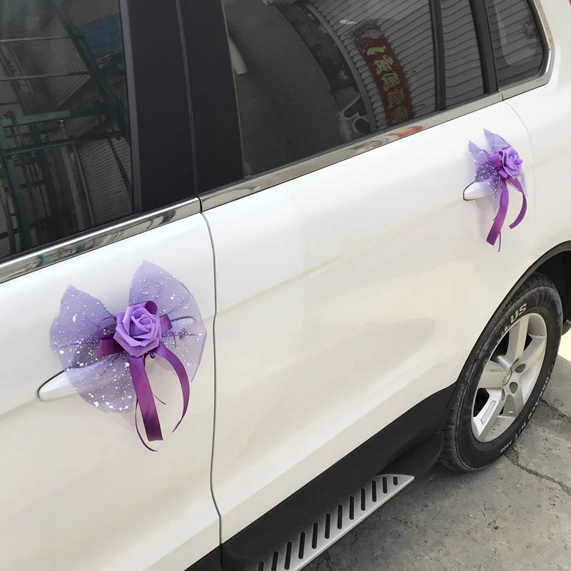 

12 Pcs/ Set Wedding Car Decoration Door Flower Decoration Decorative Flower Cup Festive & Party Supplies Decorative Flowers