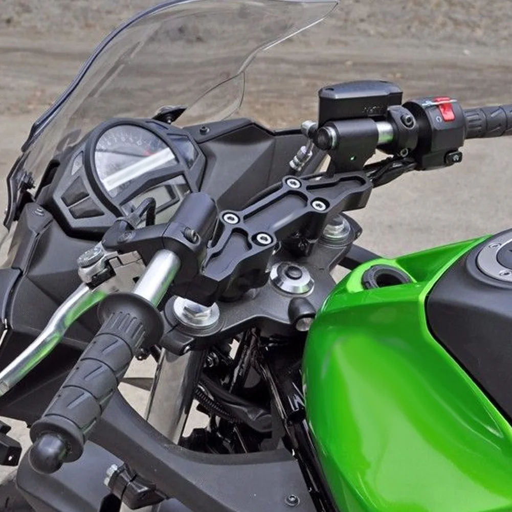 

Clip-On Adapter Plate & Handlebars Set Made of quality CNC aluminum alloy anti-rust Fit for Kawasaki Ninja 650R ER-6F 06-16