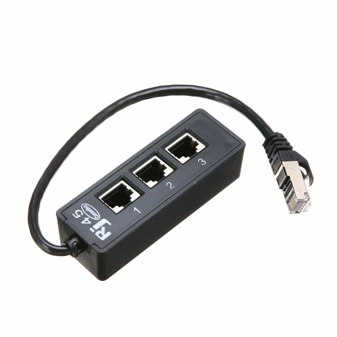 Mayitr от 1 до 3 гнезд Ethernet сетевой штекер к женскому кабелю черный LAN RJ45 разъем