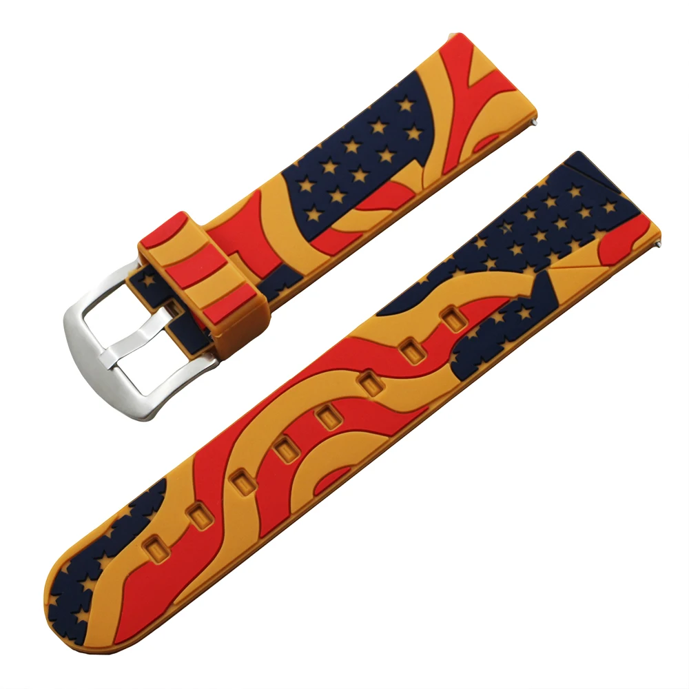 Silicone Rubber Watch Band 22mm for Vector Luna / Meridian Stainless Clasp Strap Quick Release Strap Wrist Loop Belt Bracelet