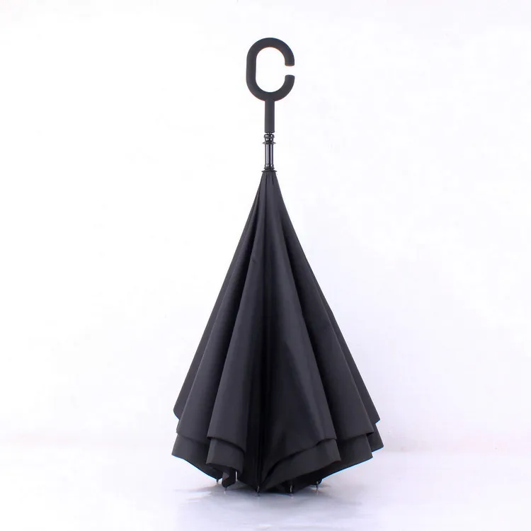 Креативные перевернутые зонты двухслойный зонтик с ручкой C или J-образная ручка
