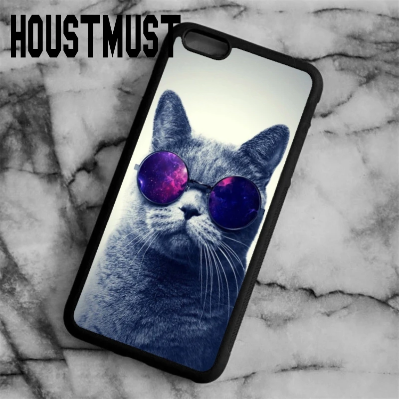 Houstmust Прохладный Смешные кошки Солнцезащитные очки для женщин котенок чехол iPhone 5