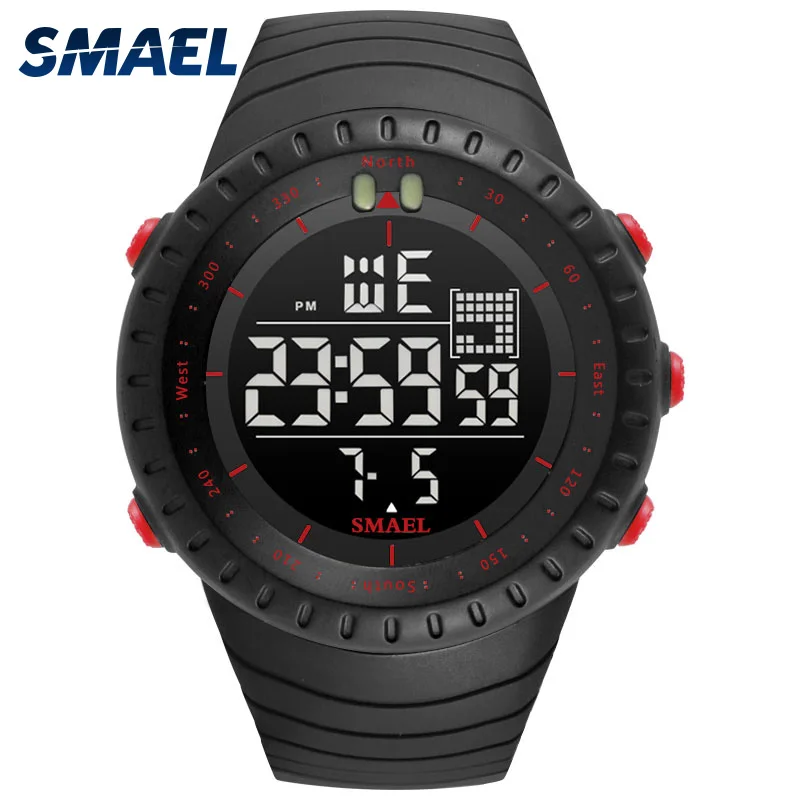 smael brand new hot sport watch 50 meters waterproof watch men chronograph auto date multifunction relogio masculino erkek 1237 free global shipping