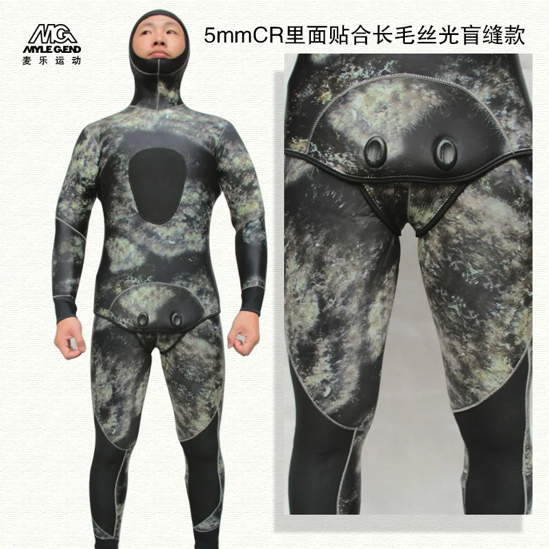 Подводная рыбалка гидрокостюм 5 мм неопрен 2 шт с капюшоном акваланг freediving