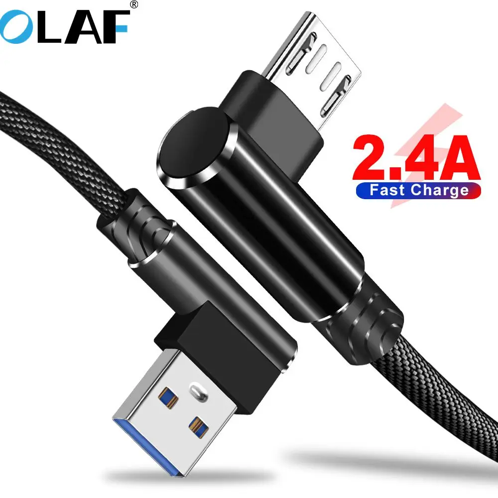 OLAF Быстрый зарядный кабель Micro usb L образный зарядное устройство для xiaomi huawei Samsung