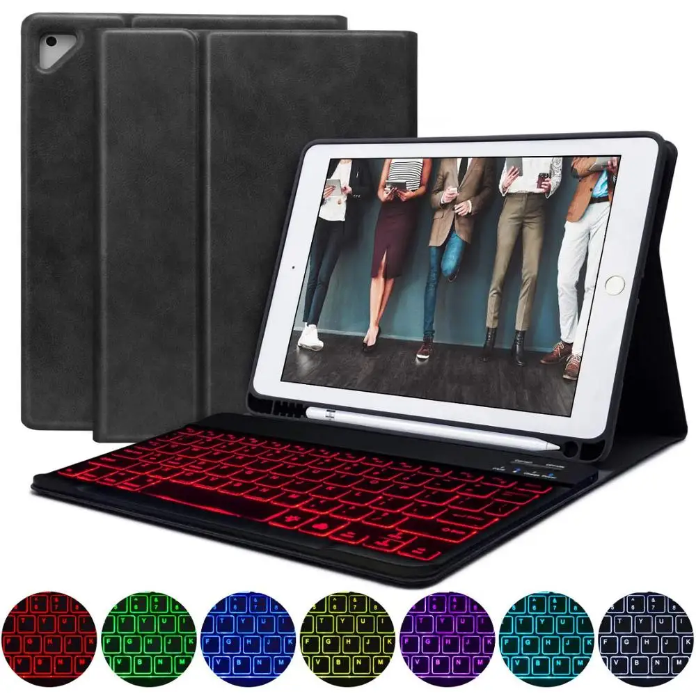 Клавиатура с подсветкой для iPad mini 5 2019 7 9 чехол держателем карандашей смарт дюйма