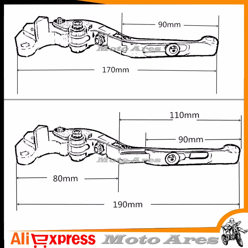 С логотипом Складные Выдвижные мотоциклетные Регулируемые тормозные рычаги