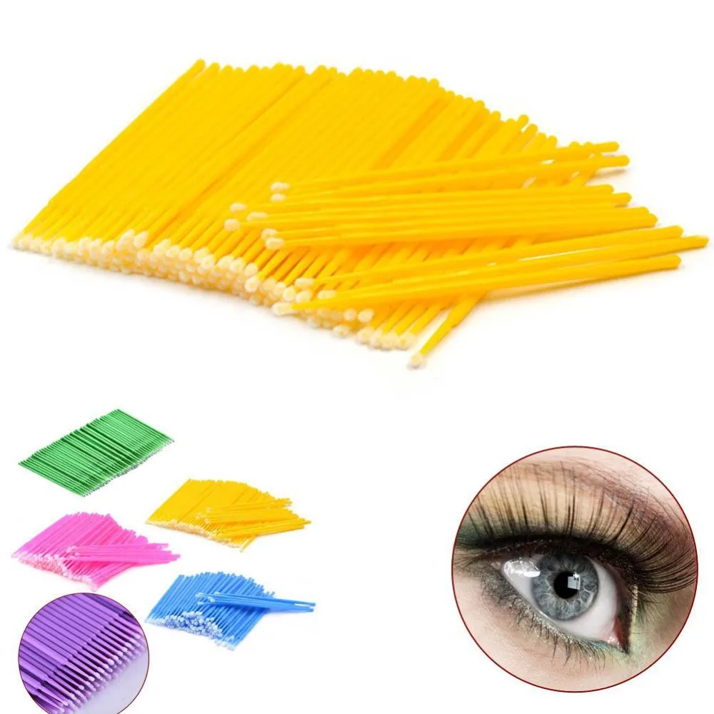 100 ⑤ упак. щетка тампон хлопок Чистящая Удочка прочный микро наращивание ресниц
