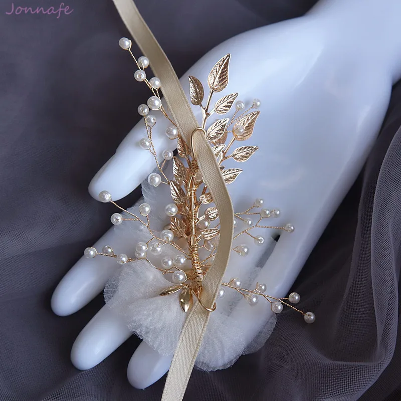 Романтический свадебный браслет ручной работы с цветами и жемчугом свадебные