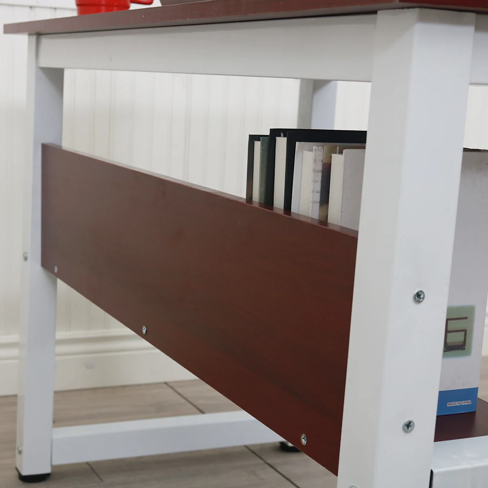

Modern Fashion Home Office Laptop Table 110cm Wooden Computer Desk Lightweight High Quality Desktop With Storage Rack