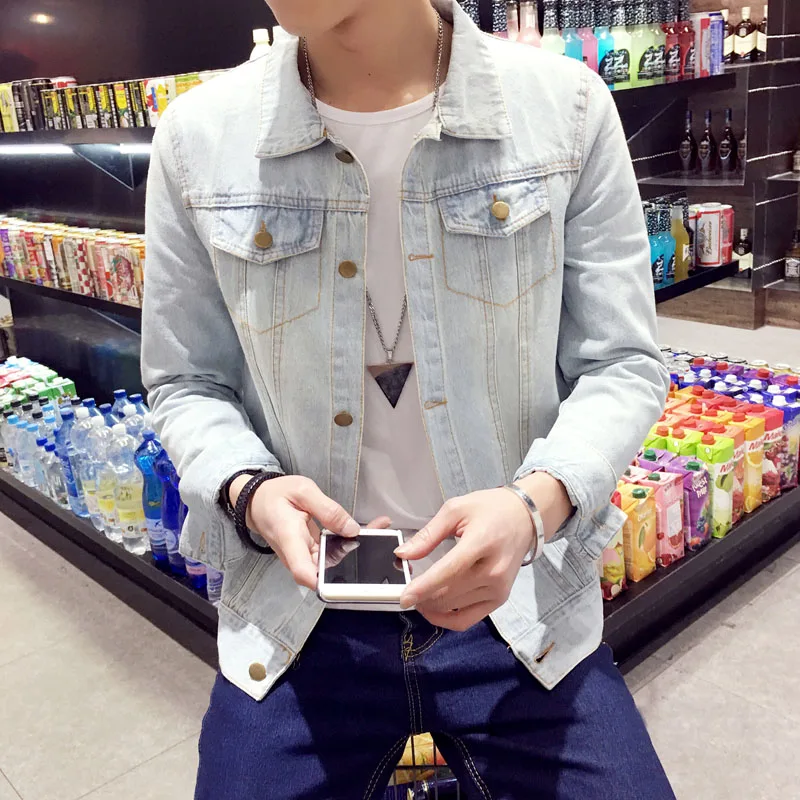 Новинка 2017 мужская куртка повседневные джинсовые куртки с джинсовой курткой