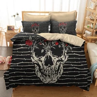 yi chu xin sugar skull bedding sets queen size 3d flower skull duvet cover set with pillowcase auus eu size bedline