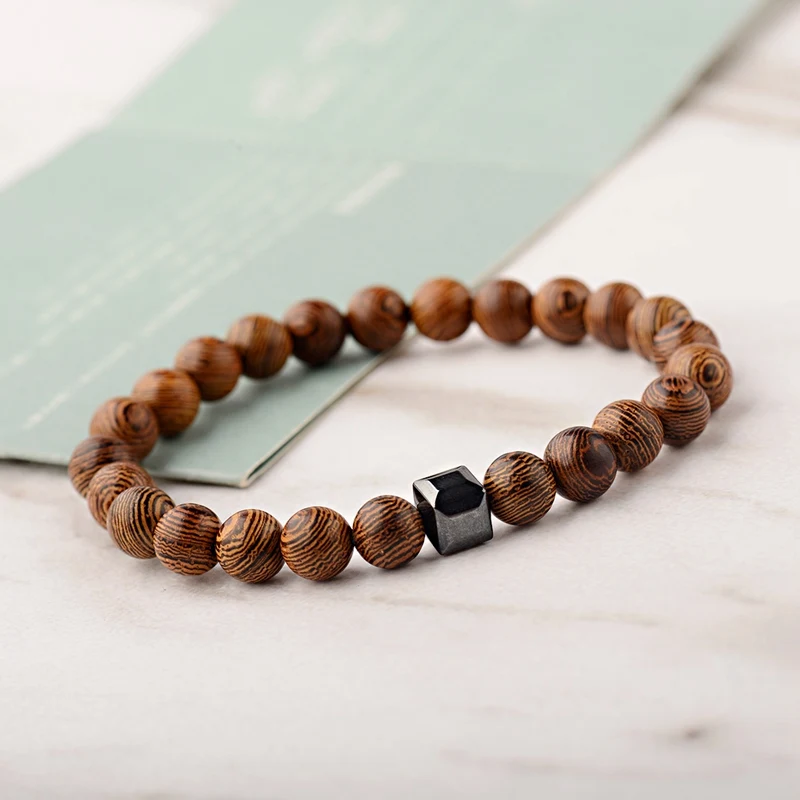 OIQUEI 2020 Natural Matte Stone Charm Bracelet Men Metal Geometric Beads Elastic Bracelets&ampBangles Jewelry pulseras mujer hombre |