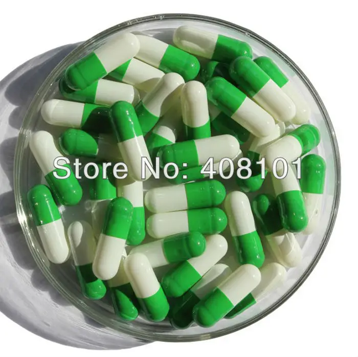 (2000 шт./упак.) Размер 0 зеленый/белый цвет разделенная желатиновая крышка sule