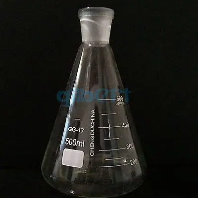 Лабораторная коническая колба Quickfit 1000 объемом 19/26 мл градиентное стекло Erlenmeyer