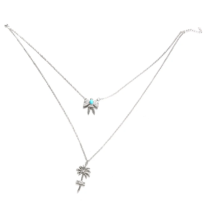 Женское Ожерелье 2 шт./компл. длинное ожерелье в богемном стиле с кулоном виде