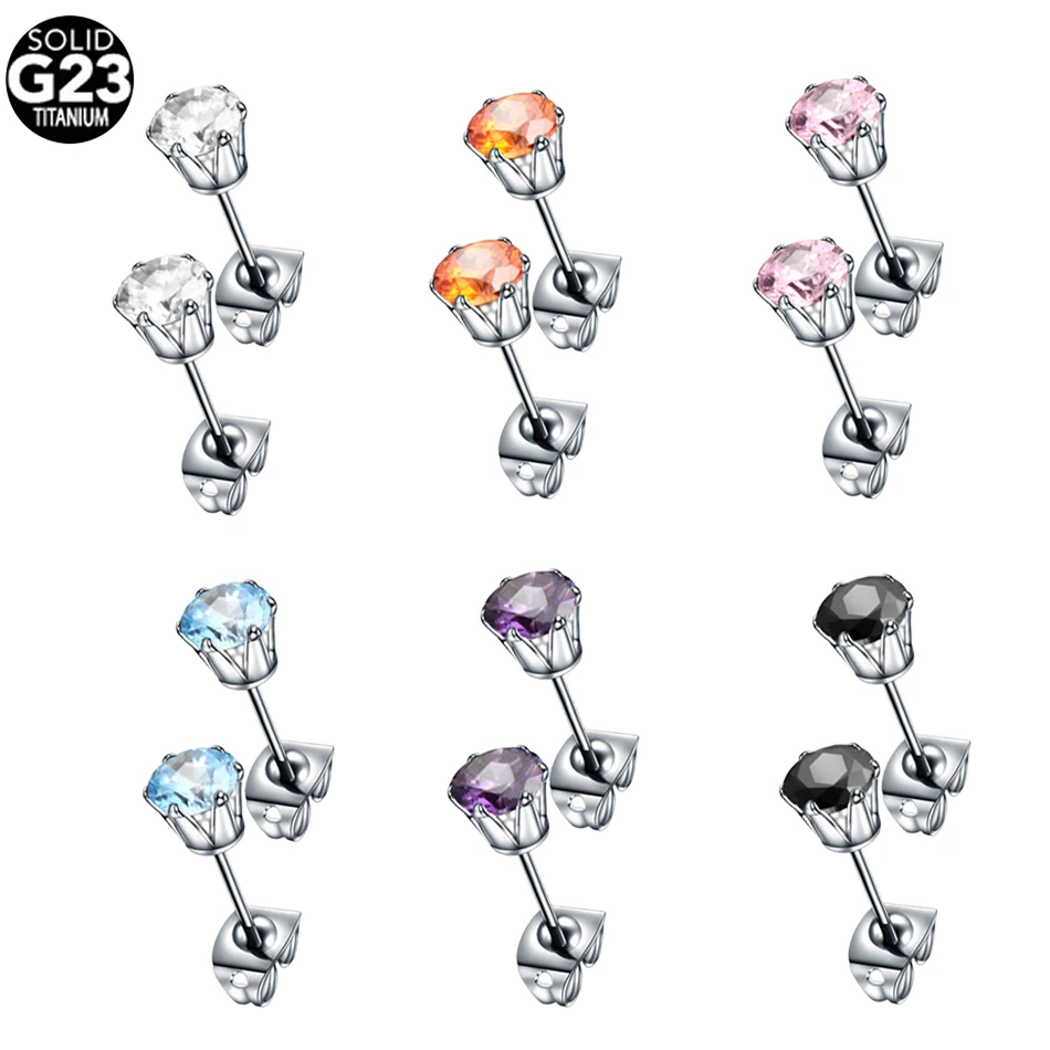 G23titan внутренняя нить 4 мм беруши с кристаллами туннель для Tragus Anti Helix Conch Daith titanium украшение для пирсинга губ