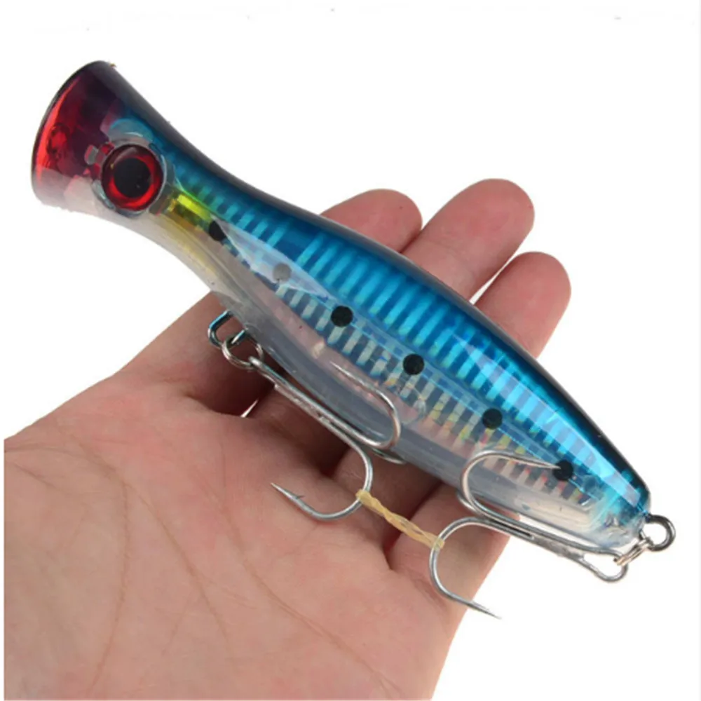 1 шт. 12 см 40 г Большой Popper Рыбная приманка песка тройные Крючки Crankbait 3D глаза